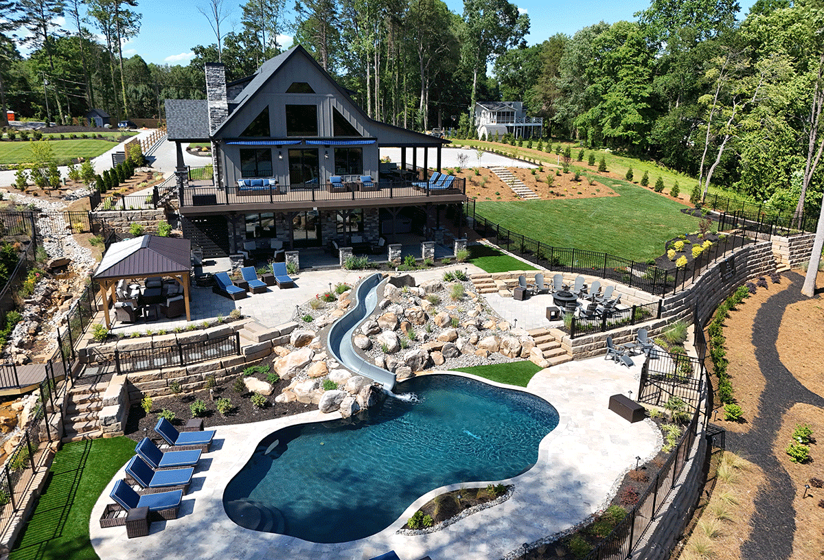 vacation home with pool and slide